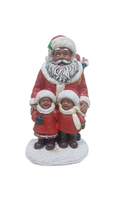 Black Santa Magic Christmas Holiday Ornament ~ Black Santa with Boy and Girl ~ Can be Used as a Figurine or Hanging Ornament