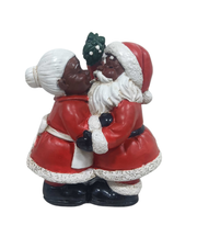 Hang All The Mistletoe Black Santa and Mrs. Claus Kissing Christmas Holiday Ornament